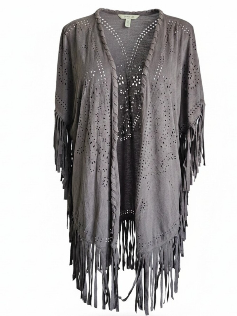 Rock‎ 47 Wrangler Laser Cut Vegan Suede Fringe Wrap Sz LG Festival Western Boho
